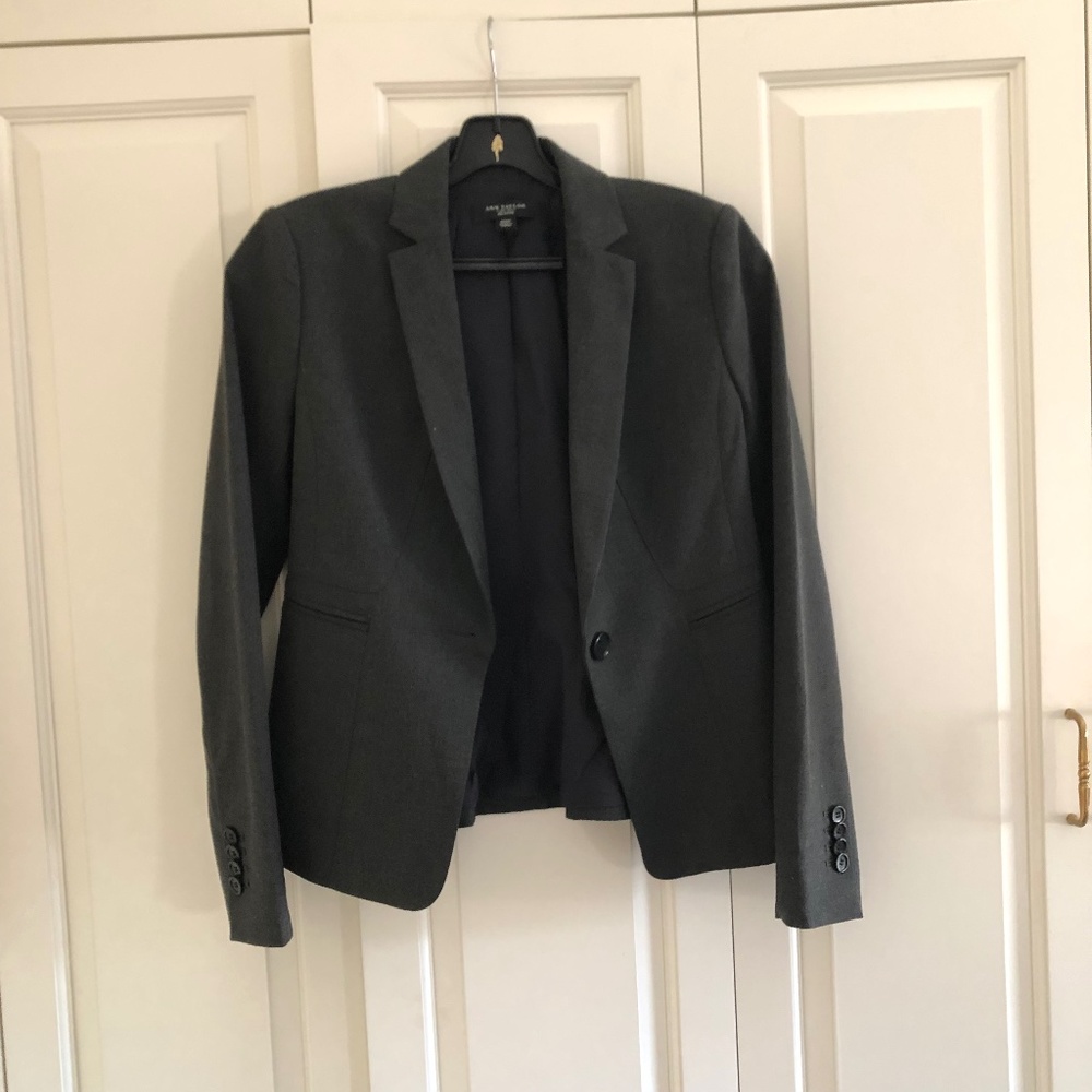 Anne Taylor 00P Suit Jacket Gray